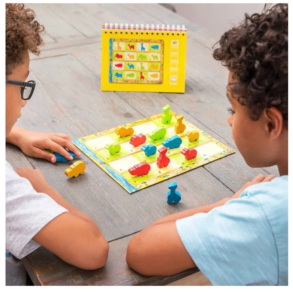 Kids AnimaLogic Board Game with Colorful Wooden Animals
